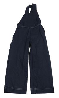 Tmavomodré laclové tepláky riflového vzhledu s vreckom