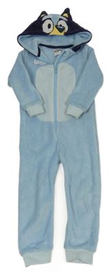 Modro-tmavomodrá chlupatá kombinéza s kapucí - Bluey George