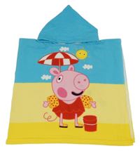 Modro-žluté osuškové pončo s Peppou a kapucí