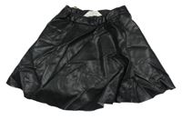 Čierna kolová koženková sukňa H&M