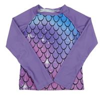 Fialové vzorované UV triko 