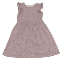 Lila vzorované šaty s volánikmi H&M