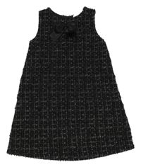 Čierno-strieborné pletené šaty s mašlou H&M