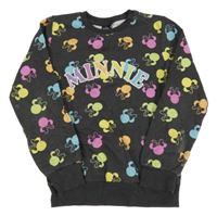 Šedo-barevná mikina s Minnie a nápisem Disney