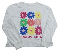 Smotanové tričko s kvetmi a nápisom F&F