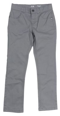 Sivé plátenné slim nohavice C&A