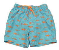 Azurové plážové kraťasy so žralokmi PRIMARK