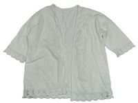 Biely cardigan s čipkou Tu