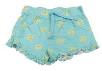 Tyrkysové bavlnené kraťasy so sluníčky Primark