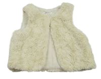 Biela kožušinová podšitá vesta H&M