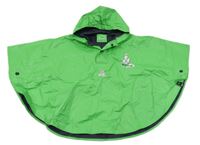 Zelené vodeodolné pončo so skejťákem a kapucňou