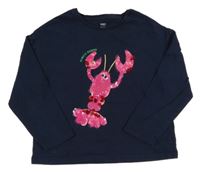 Tmavomodré tričko s rakem z flitrů M&S