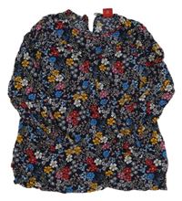 Tmavomodrá kvetovaná blúzka S. Oliver