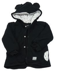 Čierna zateplená prepínaci mikina s kapucňou