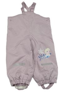 Lila šusťákové laclové oteplovačky s Elsou Disney