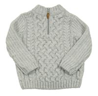 Světlešedý vzorovaný vlněný svetr Next