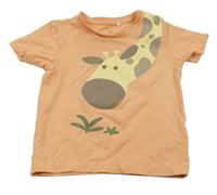 Oranžové tričko s žirafou Name it