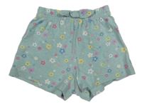 Svcětlezelené kvetované kraťasy Dunnes