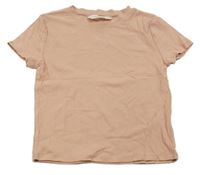 Svetloružové rebrované crop tričko H&M