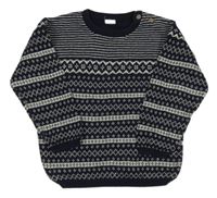 Tmavomodro-biely vzorovaný sveter H&M