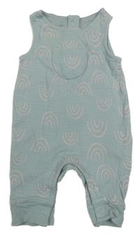 Světlemodro-ružový teplákový overal s duhami Primark