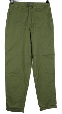Dámske khaki plátenné nohavice Primark