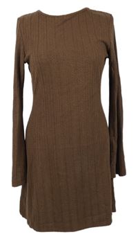 Dámske hnedé vzorované svetrové šaty zn. Shein