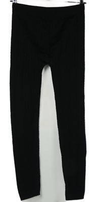 Dámské černé vzrované thermo legíny 