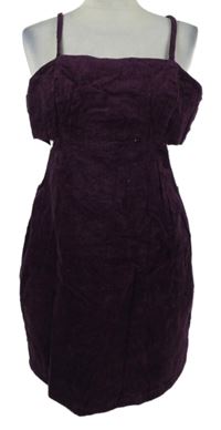 Dámske purpurové menšestrové šaty s prestrihmi Denim