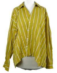 Dámska okrová pruhovaná blúzka