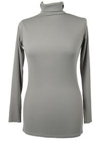 Dámské šedé žebrované triko s rolákem 