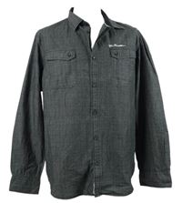 Pánská šedo-černá vzorovaná košile C&A vel. 45-46