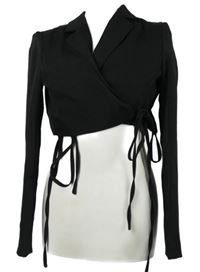 Dámské černé zavinovací sakové bolerko Unique21