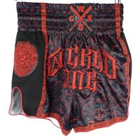 Pánske čierno-červené muay thai kraťasy s nápisom Wicked One