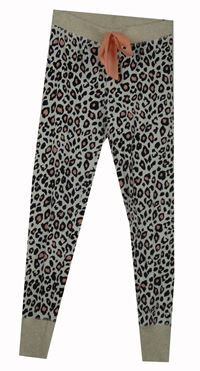 Dámske bielo-čierno-ružové vzorované pyžamové nohavice Love To Lounge