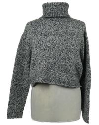 Dámský šedý melírovaný crop svetr s rolákem Pull&Bear 