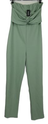 Nové - Dámský světlezelený kalhotový overal Boohoo 