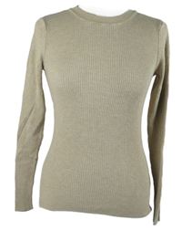 Dámský béžový žebrovaný lehký svetr Hema 