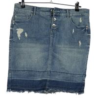 Dámska svetlomodrá rifľová sukňa s vyšúchaním C&A