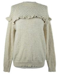 Dámský béžový ažurový svetr s volánkem Next 