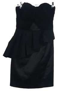 Dámske čierne saténové korzetové púzdrové šaty Karen Millen