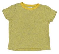 Žlto-sivé melírované tričko s vreckom F&F