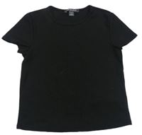 Čierne rebrované crop tričko Primark