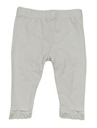 Biele capri legíny s čipkou infinity kids