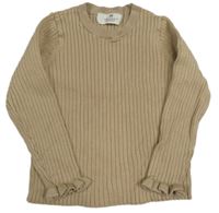 Béžový rebrovaný sveter H&M