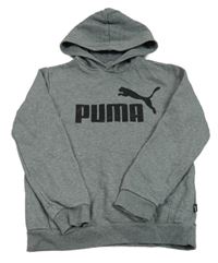 Šedá mikina s logem a kapucí Puma