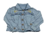 Modrá ľahká rifľová bunda s kvietkami George