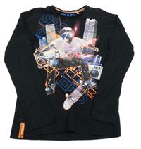 Černé triko s potiskem C&A