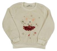 Smotanová chlpatá mikina s myškou C&A