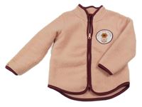 Svetloružová huňatá prepínaci mikina s nášivkou Lupilu